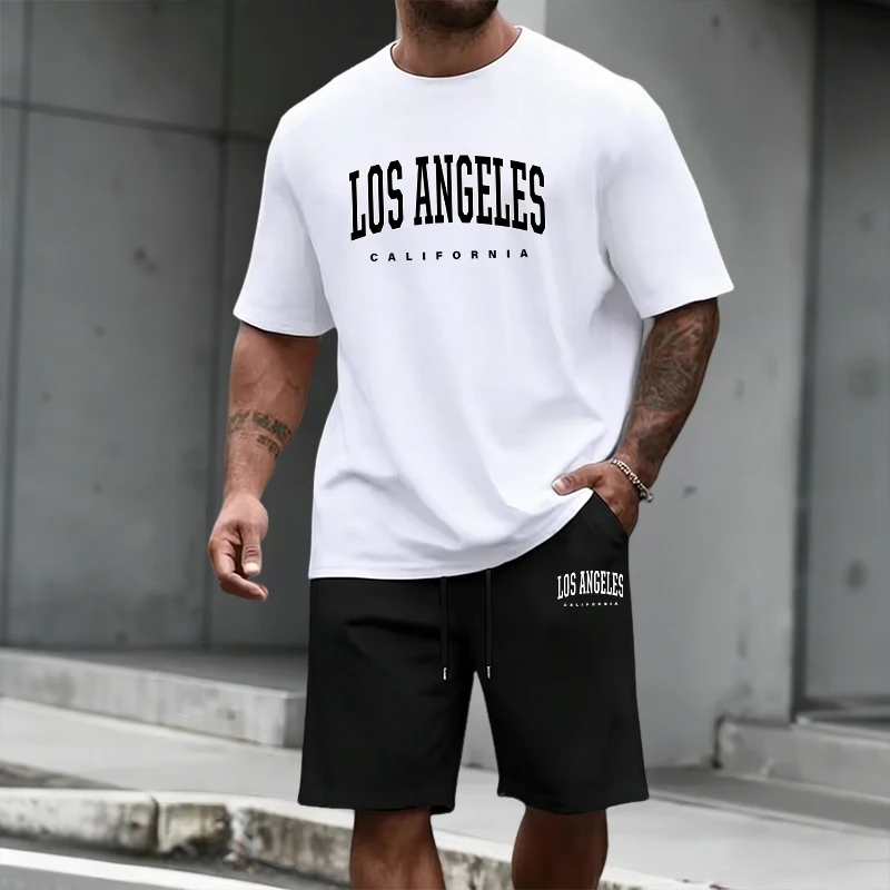 Summer Clothes Fashion - Men's Tracksuit Short Sleeve Top and