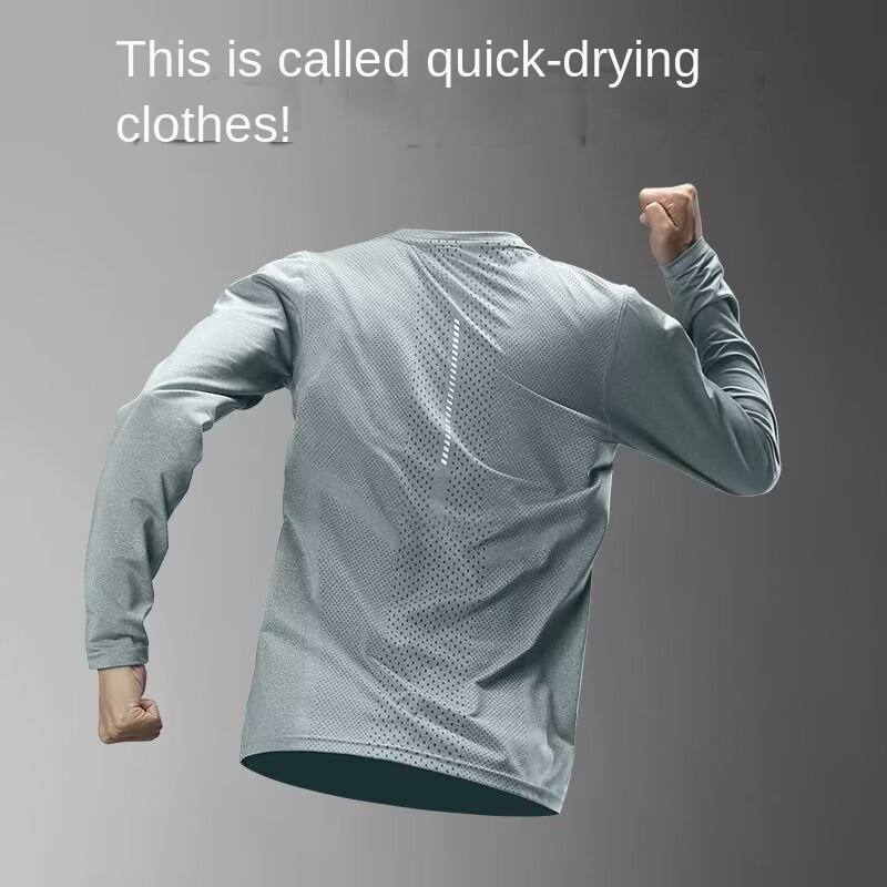 Summer Clothing Mens - Men's Long Sleeve Quick-Dry Sports Top