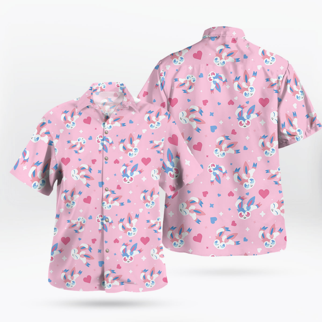 Summer Vibes Clothing Men - Sylveon Pattern Hawaiian Shirt – Sweet