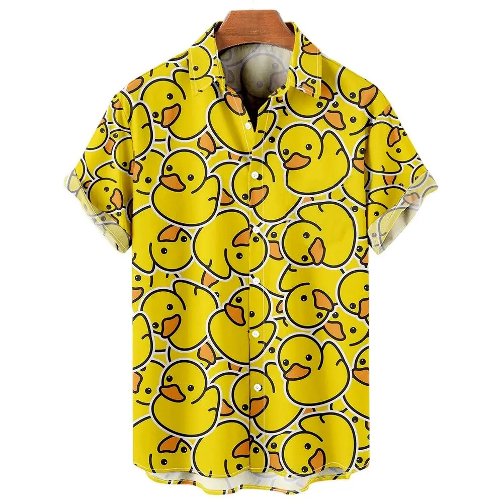 Summer Duck Clothing - Men's Shirts Cute Duck 3d Print