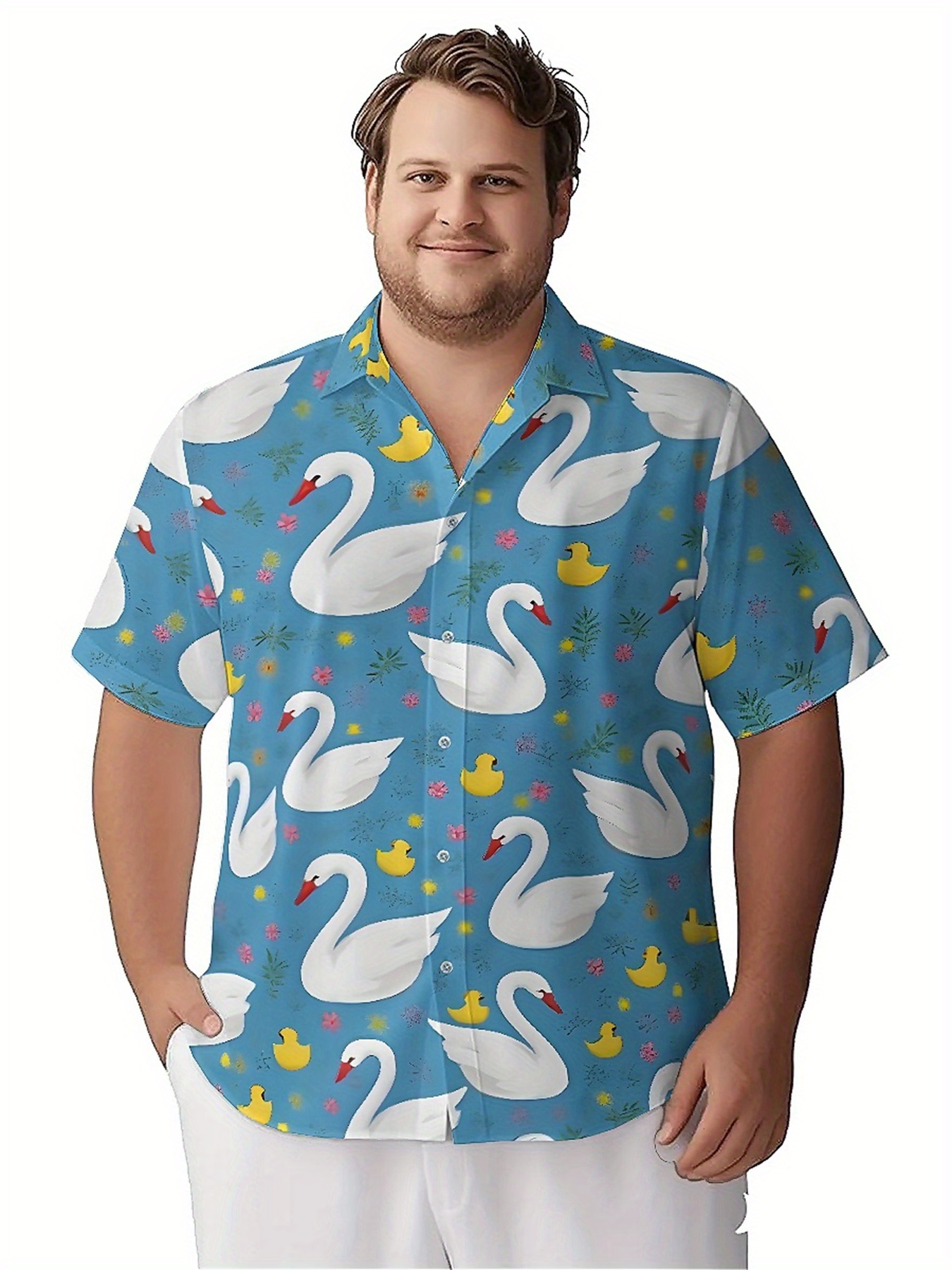 Men's Plus Size Hawaiian Shirt - Summer Clothing Plus Size avaliação e preço