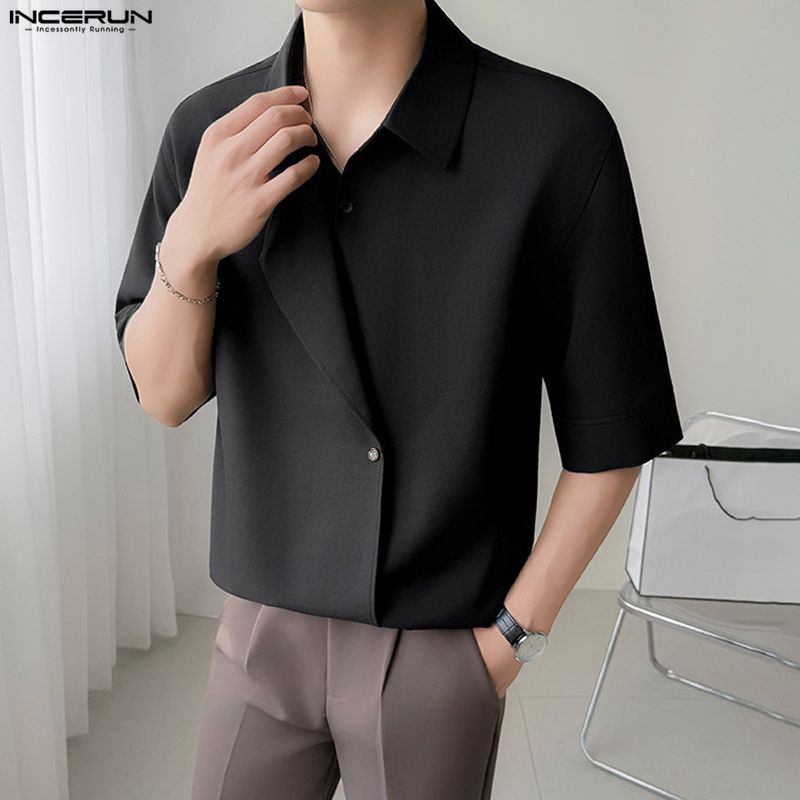 2026 Men Shirt Solid Color Lap - Summer Clothing Colors 2026 avaliação e preço
