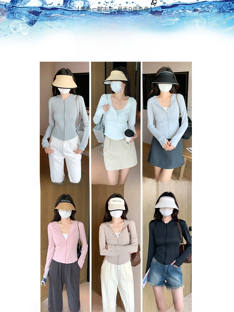 ay een Ice Silk Hooded UV Prot - Summer Uv Clothing avaliação e preço
