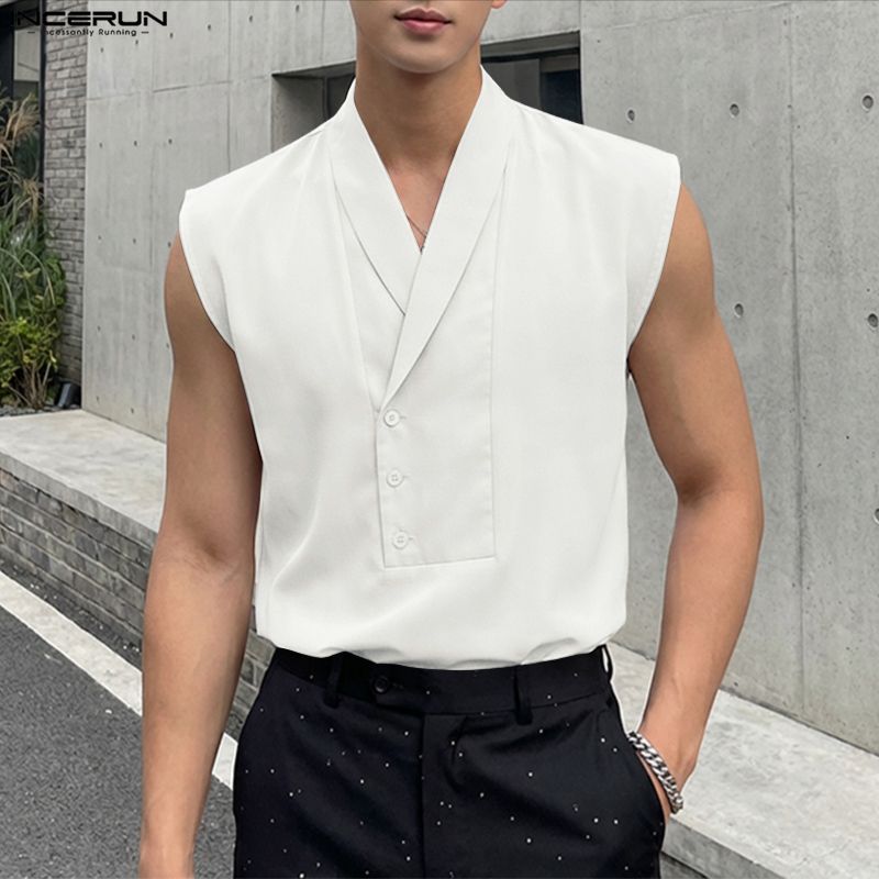 INCERUN Men Tank Tops Solid Co - Summer Clothing Colors 2026 avaliação e preço