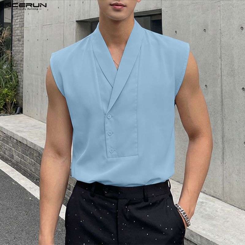 INCERUN Men Tank Tops Solid Co - Summer Clothing Colors 2026 avaliação e preço