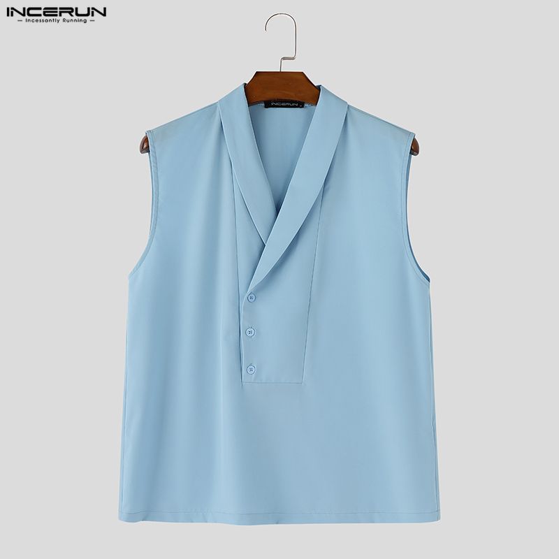 INCERUN Men Tank Tops Solid Co - Summer Clothing Colors 2026 avaliação e preço
