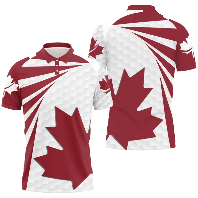 Maple Leaf Flag Polo Shirt For - Summer Clothing Canada avaliação e preço
