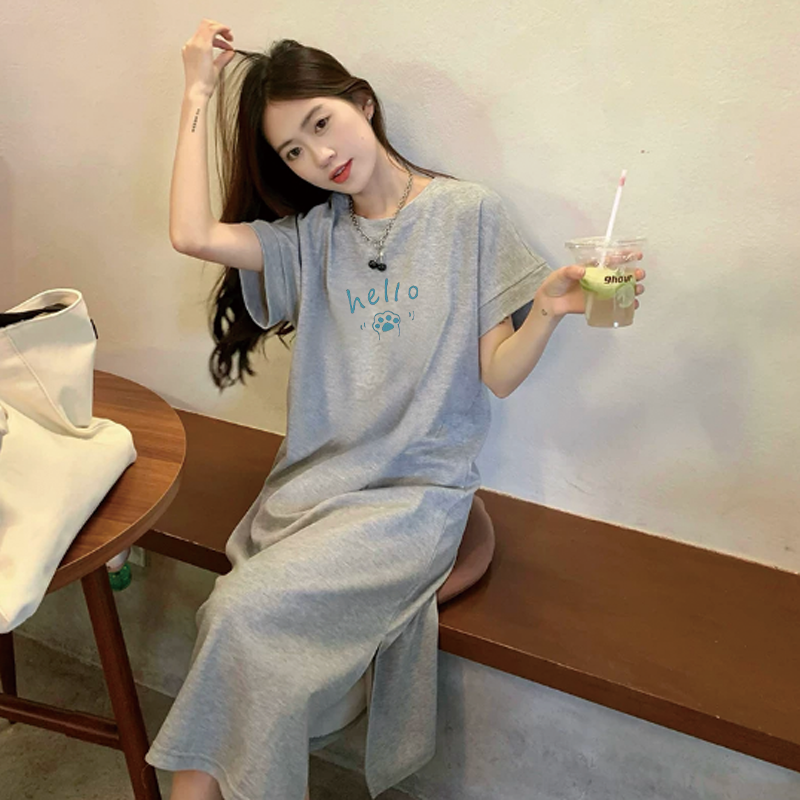 Women O Neck Long T Shirt Dres - Summer Nights Clothing avaliação e preço