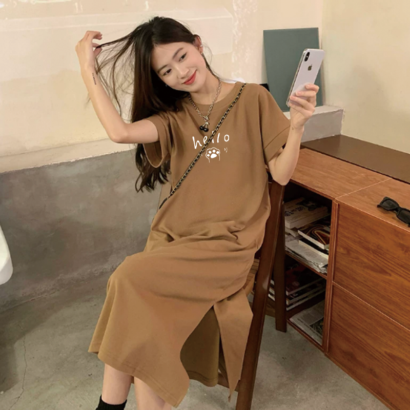 Women O Neck Long T Shirt Dres - Summer Nights Clothing avaliação e preço