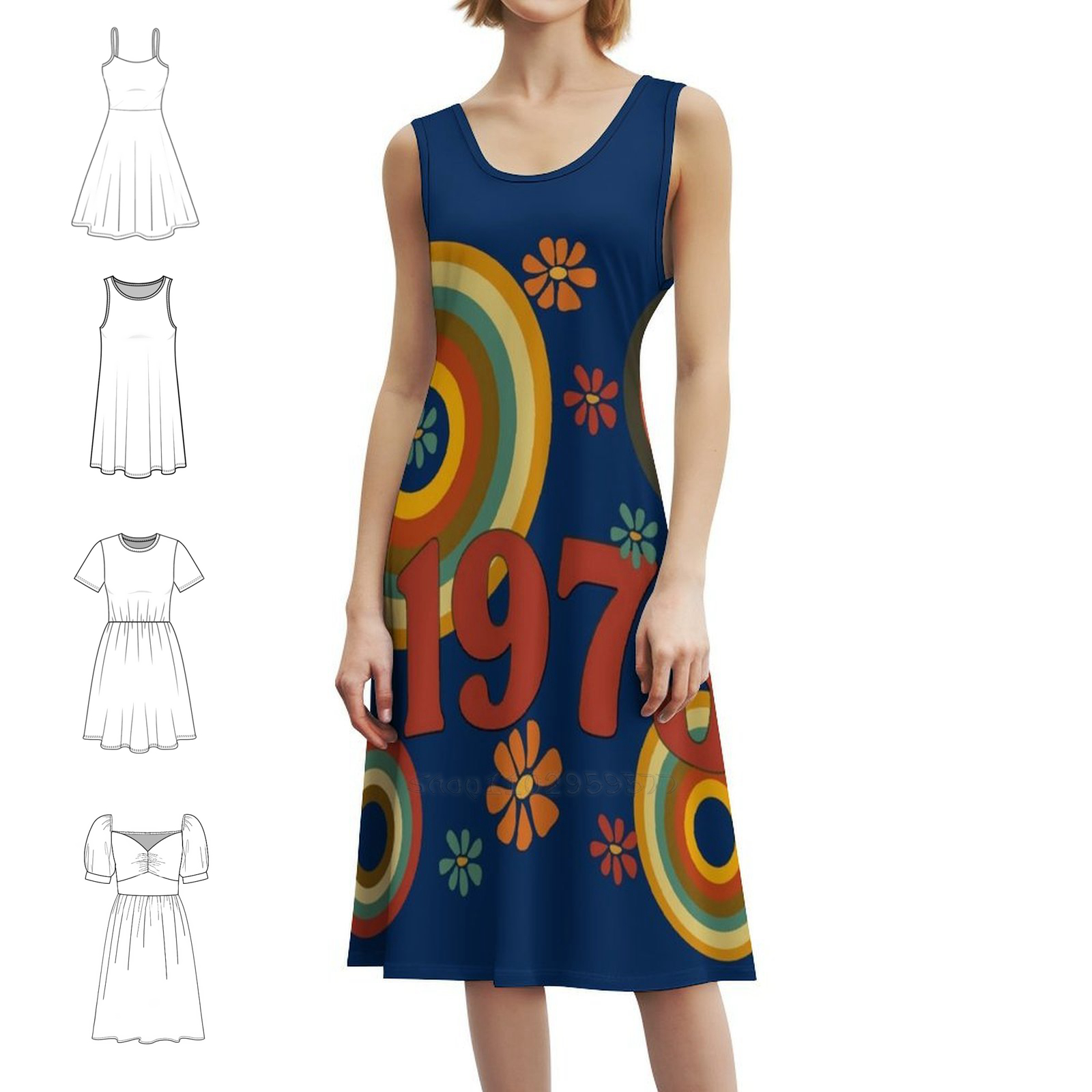 1973 Floral Smock Dress For Wo - Summer Clothing Vibes avaliação e preço