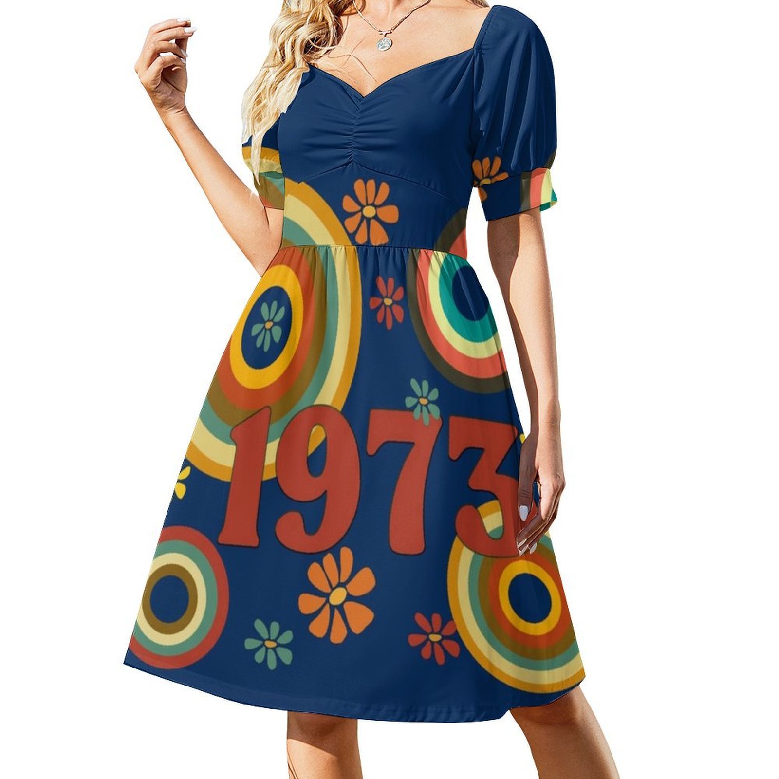 1973 Floral Smock Dress For Wo - Summer Clothing Vibes avaliação e preço
