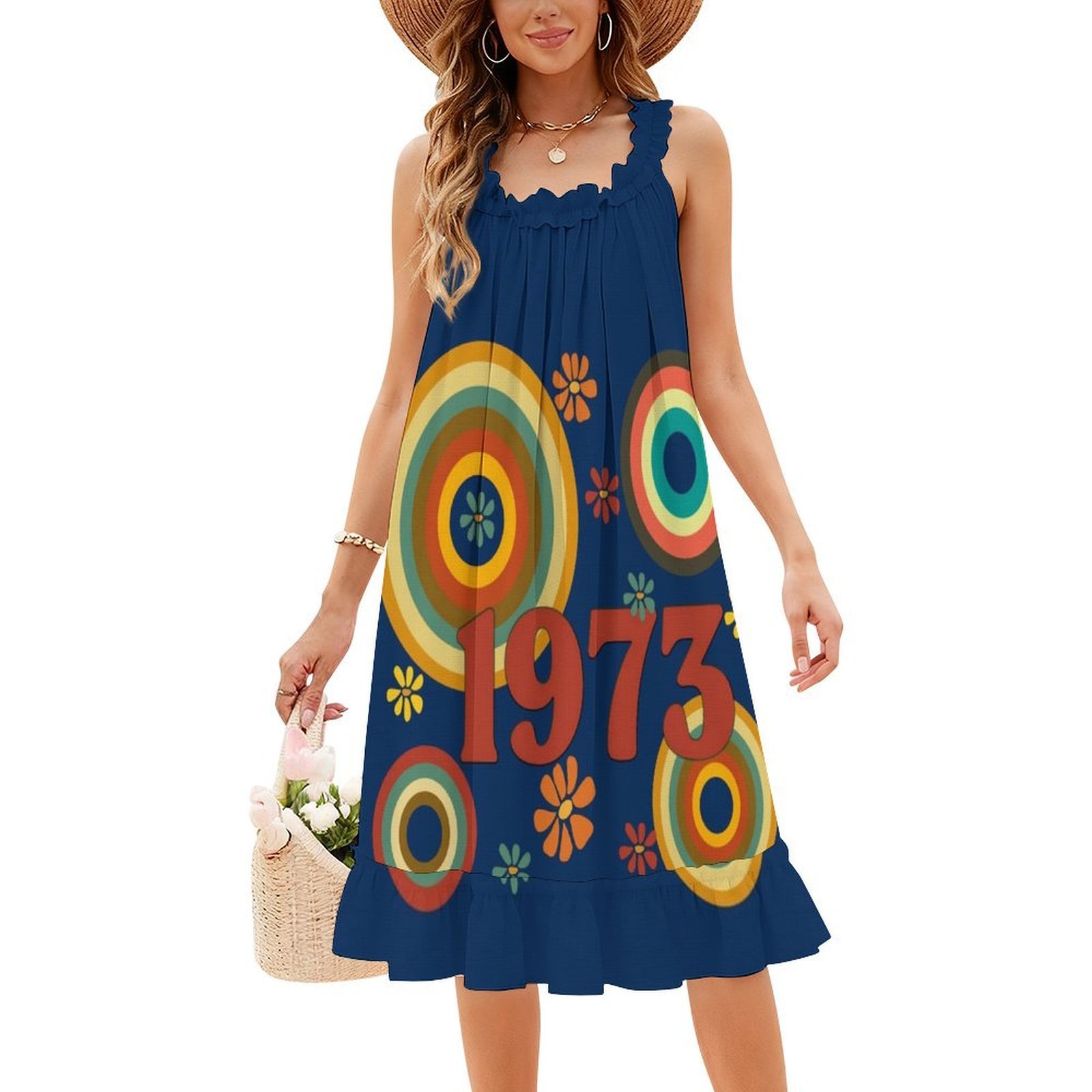 1973 Floral Smock Dress For Wo - Summer Clothing Vibes avaliação e preço