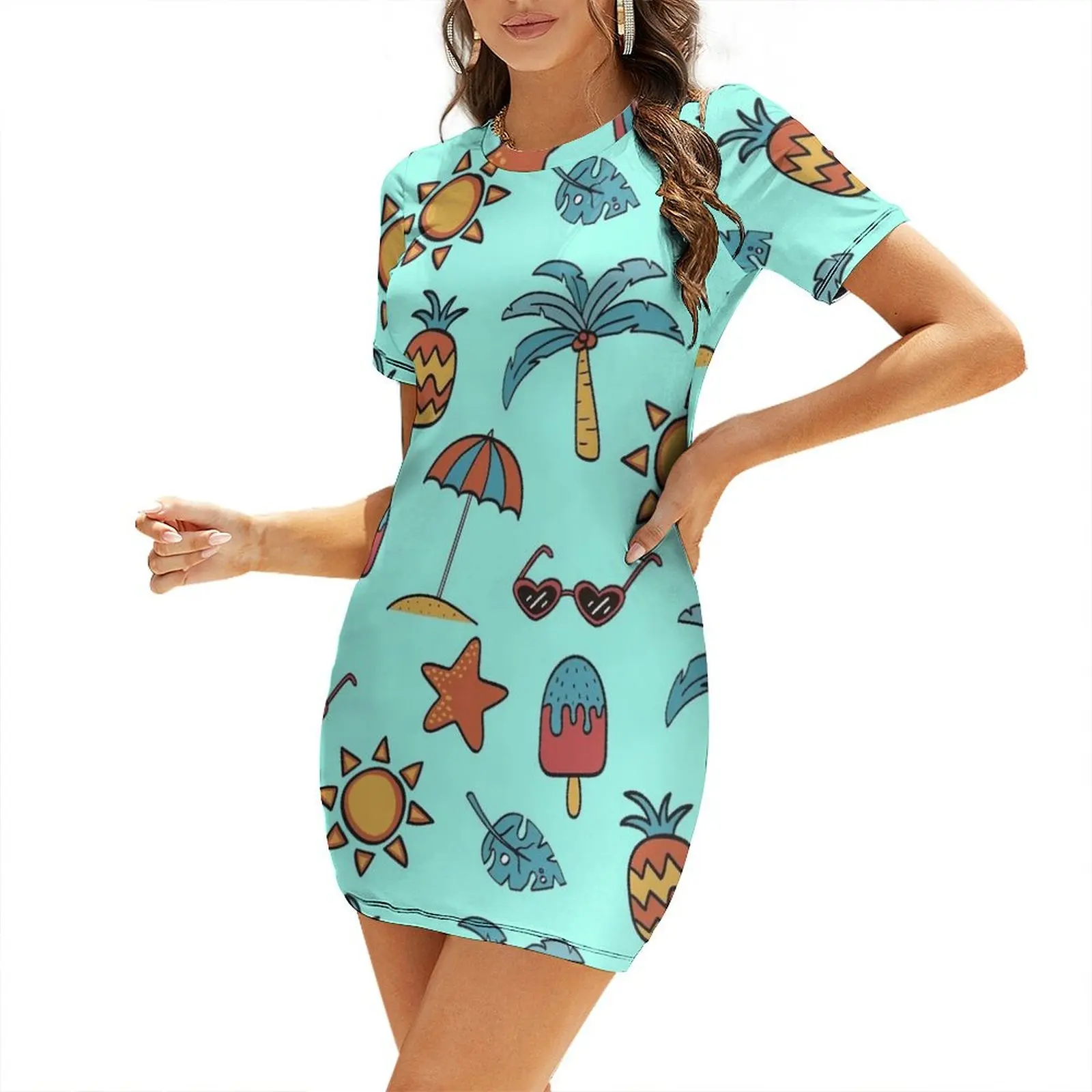 Summer vibes Short-Sleeved Dre - Summer Clothing Vibes avaliação e preço