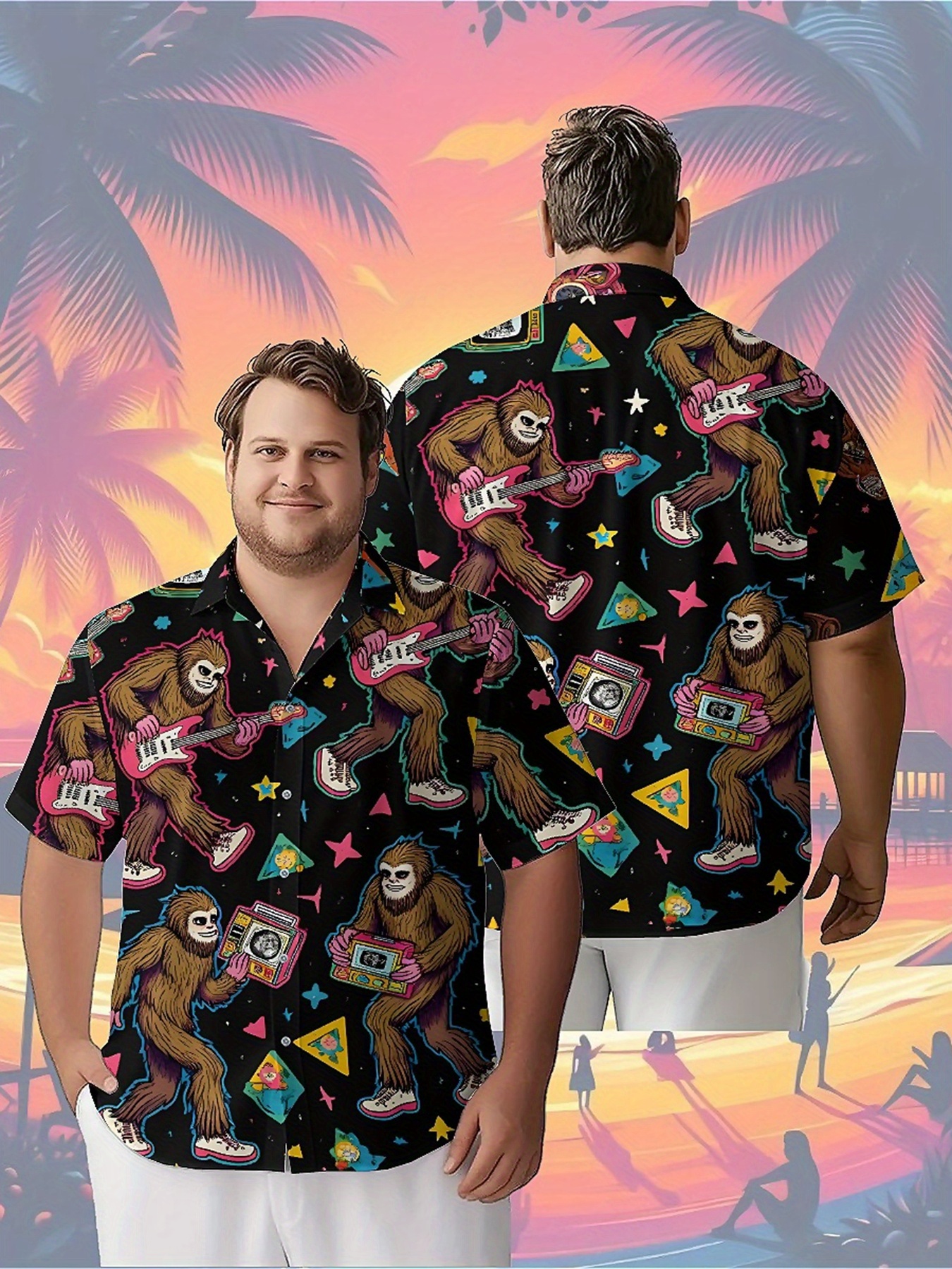 Men's Plus Size Hawaiian Shirt - Summer Clothing Plus Size avaliação e preço