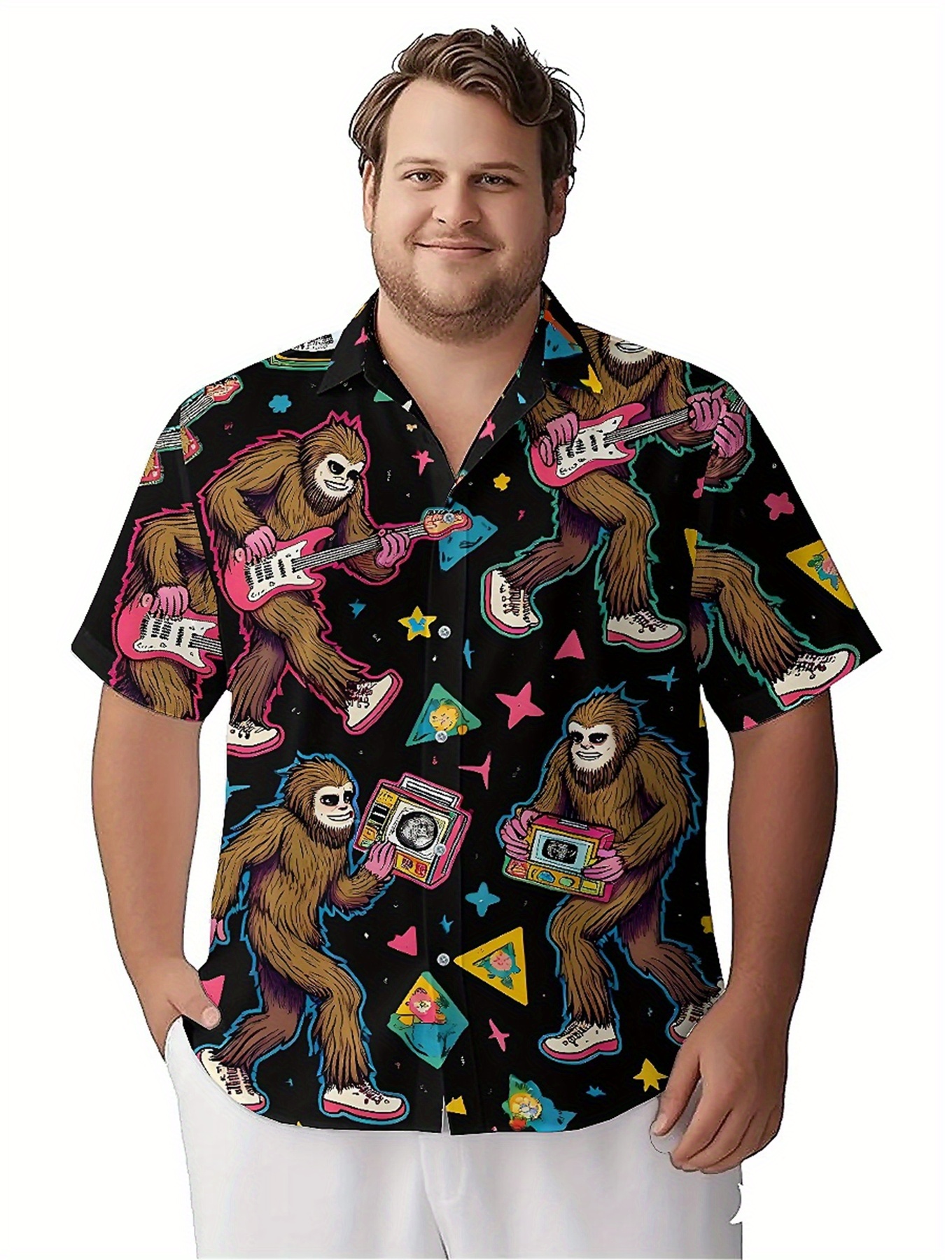 Men's Plus Size Hawaiian Shirt - Summer Clothing Plus Size avaliação e preço