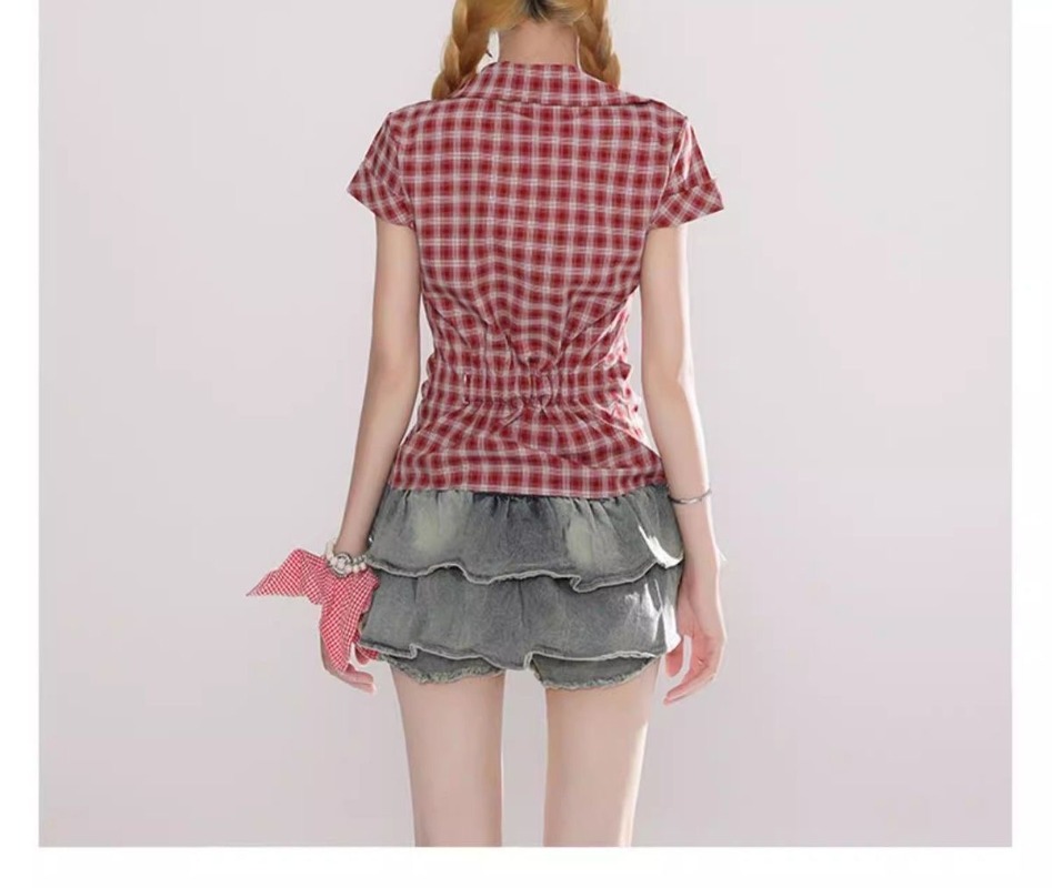 Harajuku Vintage Gothic Plaid  - Summer Goth Clothing avaliação e preço
