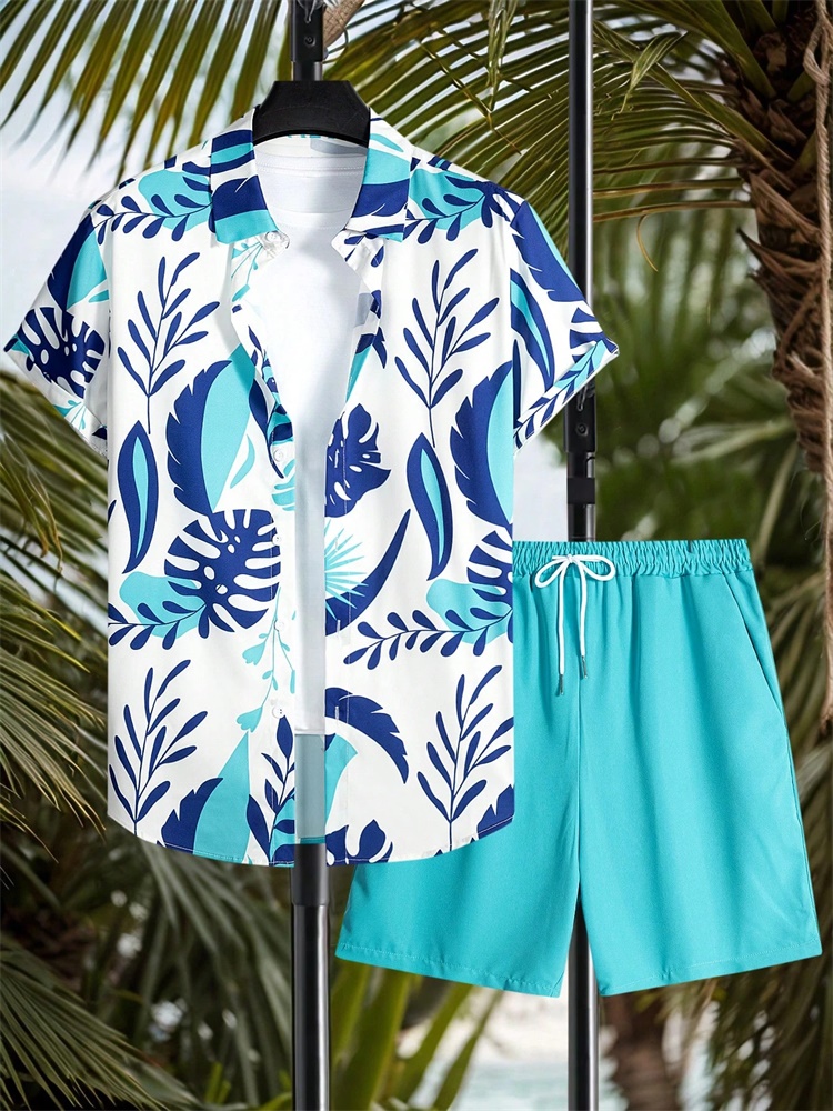 Men's Short-sleeved Shirt Set  - Summer Clothing Types avaliação e preço