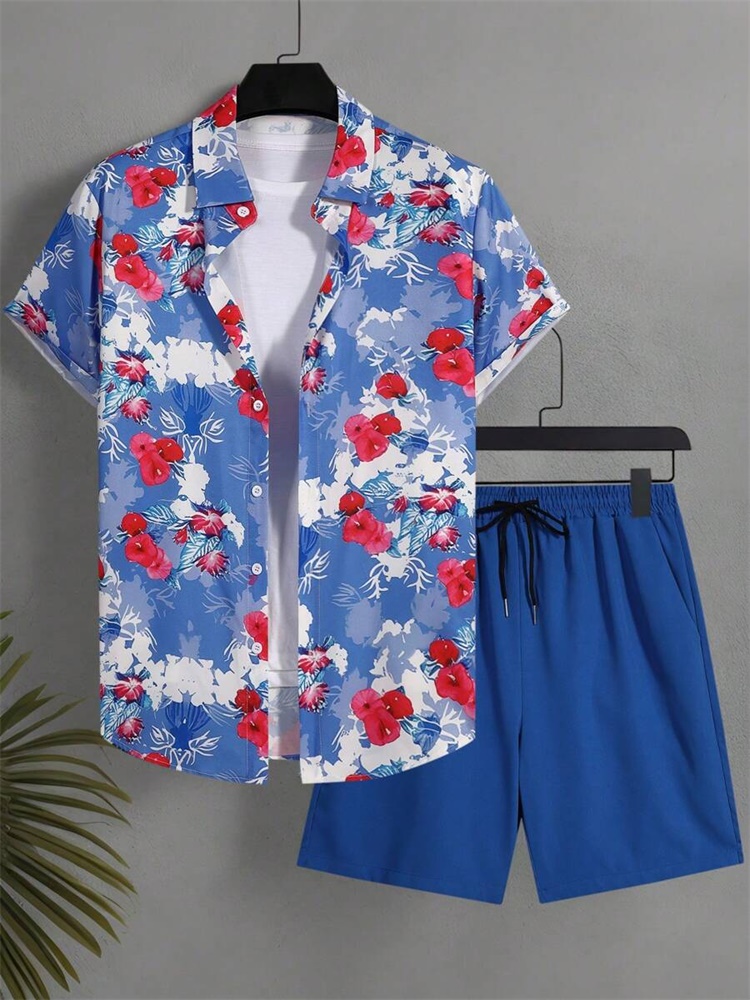 Men's Short-sleeved Shirt Set  - Summer Clothing Types avaliação e preço