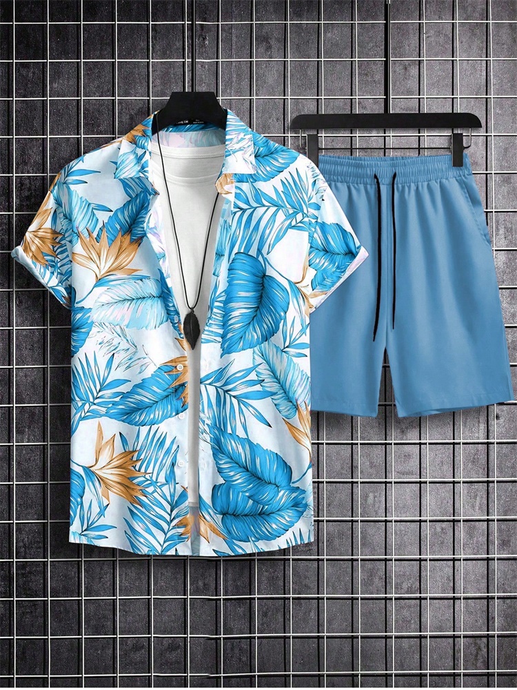 Men's Short-sleeved Shirt Set  - Summer Clothing Types avaliação e preço