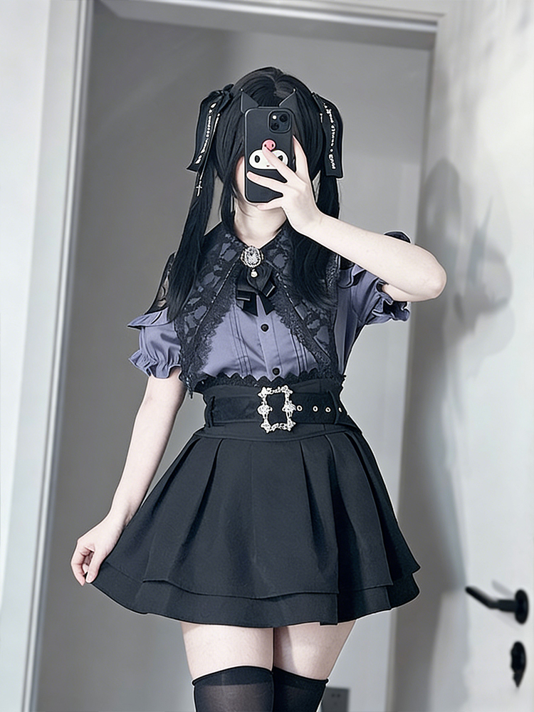 Gothic Style Shoulder Bared Sh - Summer Goth Clothing avaliação e preço