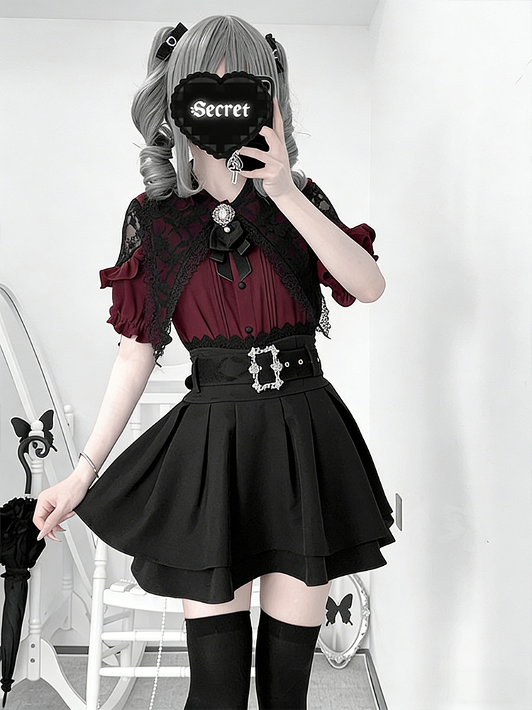 Gothic Style Shoulder Bared Sh - Summer Goth Clothing avaliação e preço