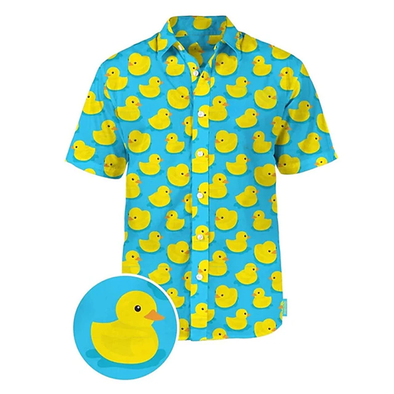 New Duck 3d Print Shirts Men F - Summer Duck Clothing avaliação e preço
