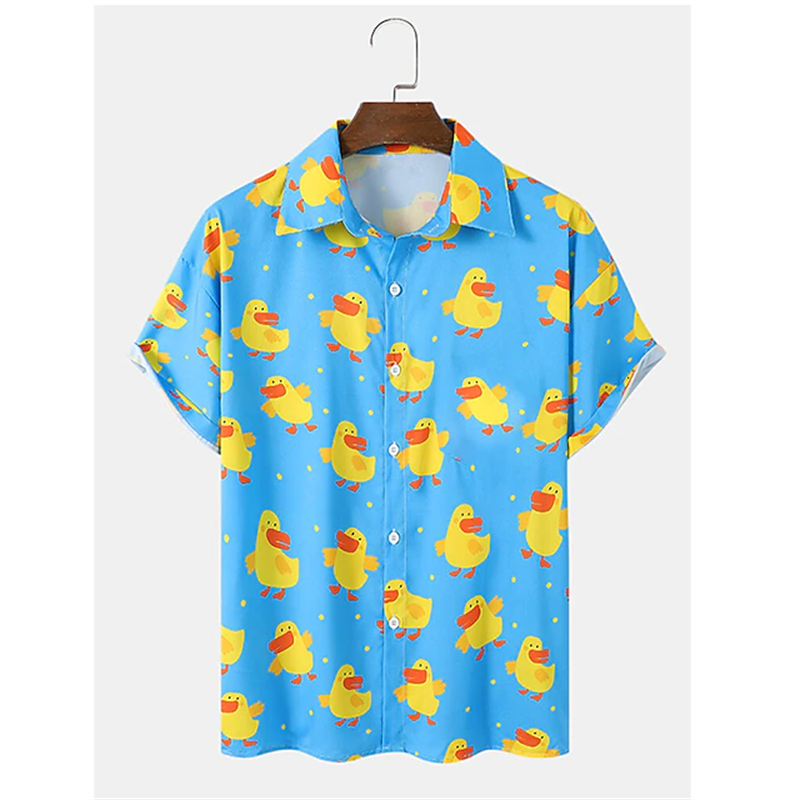 New Duck 3d Print Shirts Men F - Summer Duck Clothing avaliação e preço