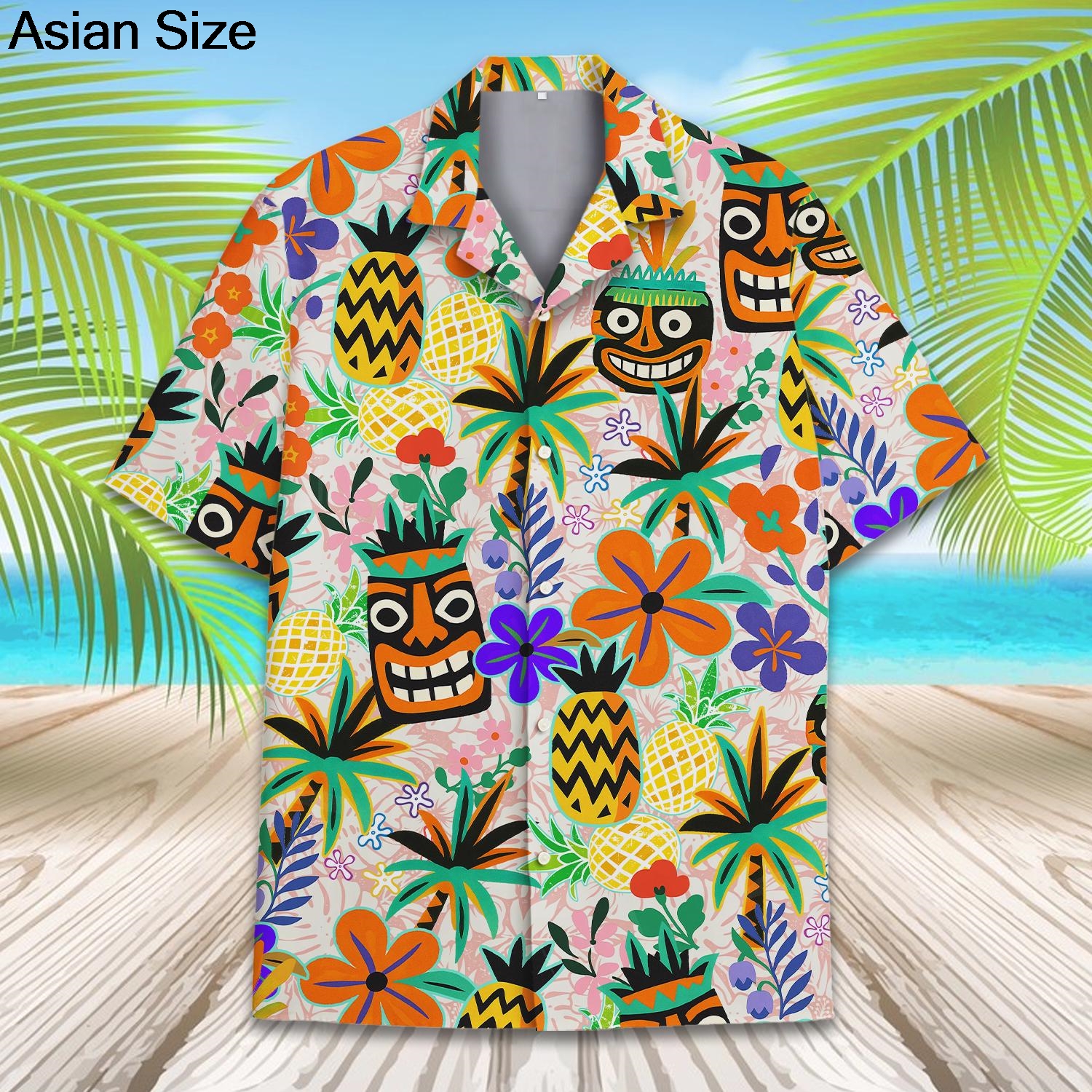 Skull Pineapple Hawaiian Shirt - Summer Vibes Clothing Men avaliação e preço