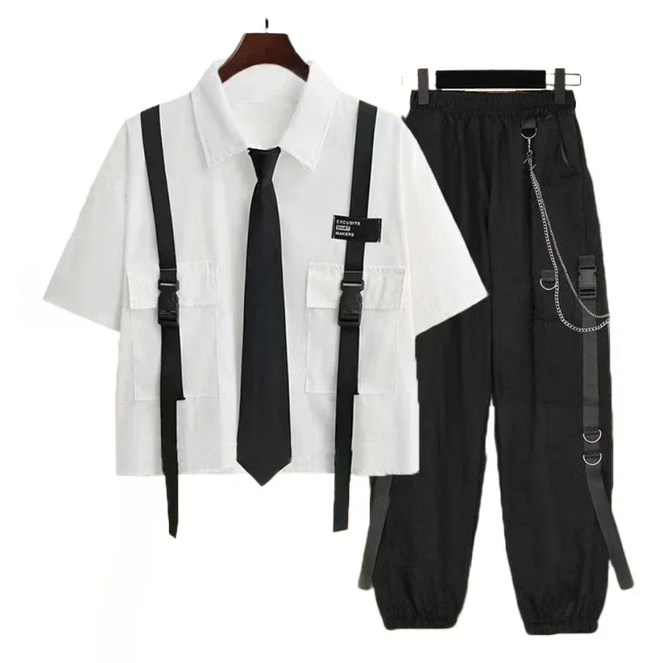 Casual Cargo Pants Suit for Wo - Summer Goth Clothing avaliação e preço