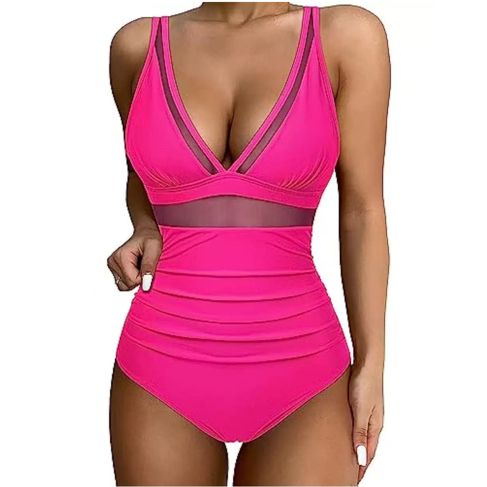 Women Deep V Mesh Cutout One P - Swimsuit One Piece avaliação e preço