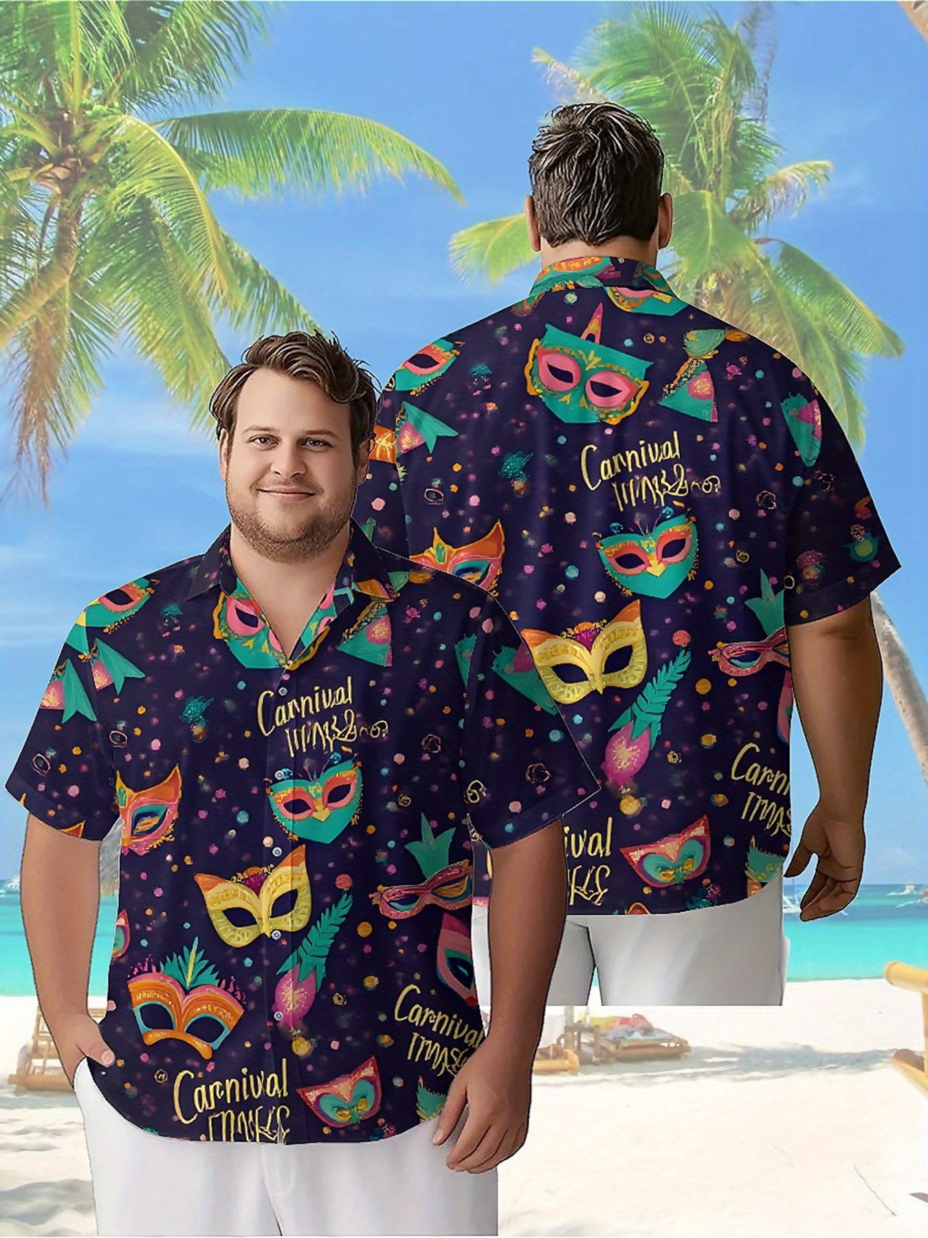 Men's Plus Size Hawaiian Shirt - Summer Clothing Patterns avaliação e preço