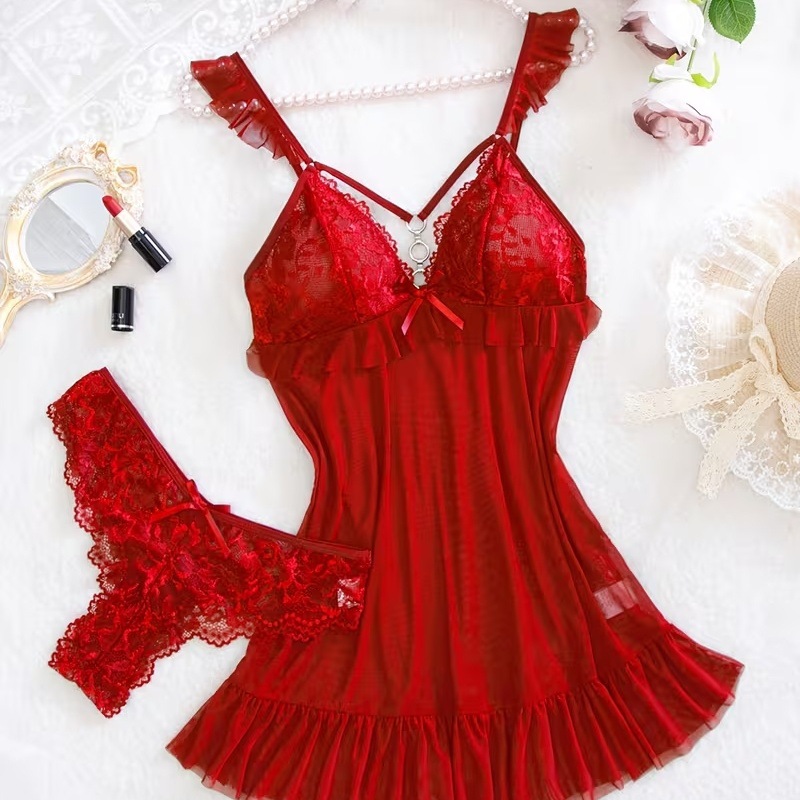 2026 New Red Sexy Lingerie Set - Summer Nights Clothing avaliação e preço