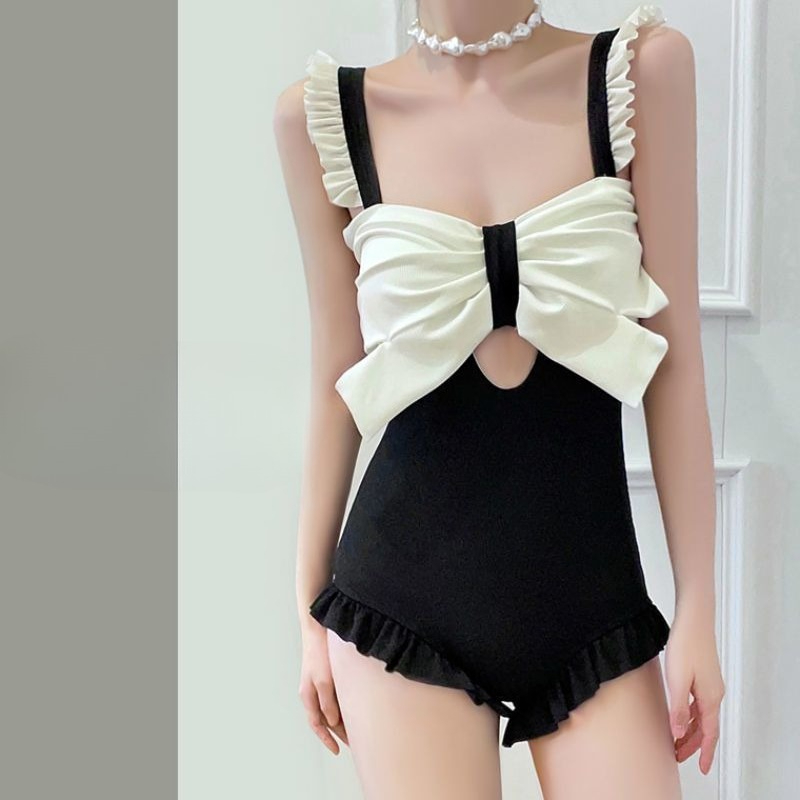 Cute Bowknot Detail Swimwear L - Swimsuit One Piece avaliação e preço