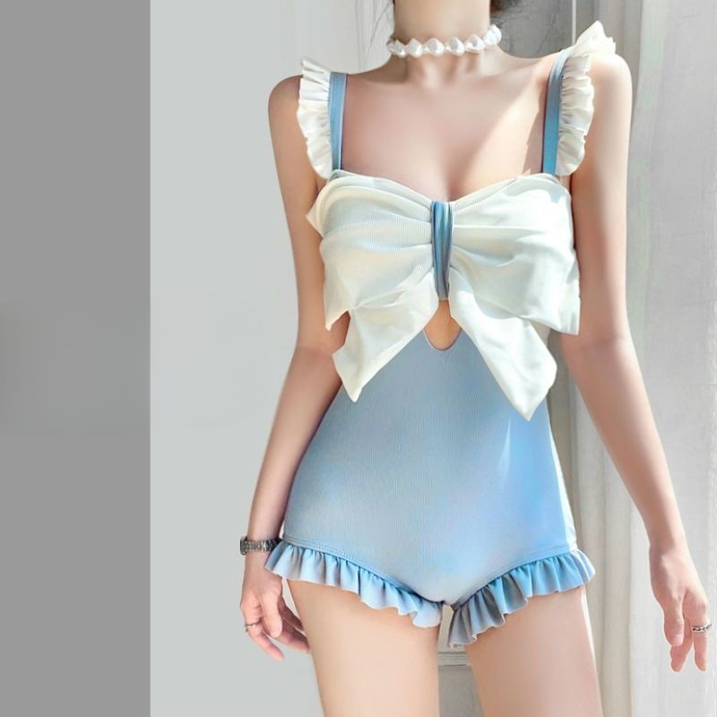 Cute Bowknot Detail Swimwear L - Swimsuit One Piece avaliação e preço