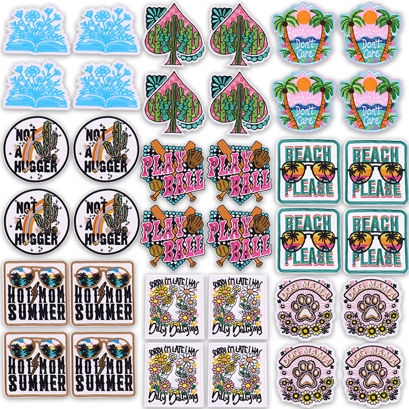 5PCS Play Ball Embroidered Pat - Summer Clothing Vibes avaliação e preço