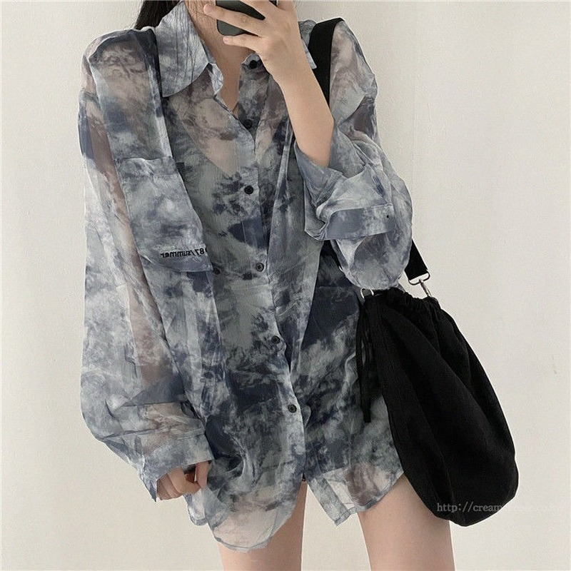 Shirts Women Fashion Tie Dye H - Summer Goth Clothing avaliação e preço