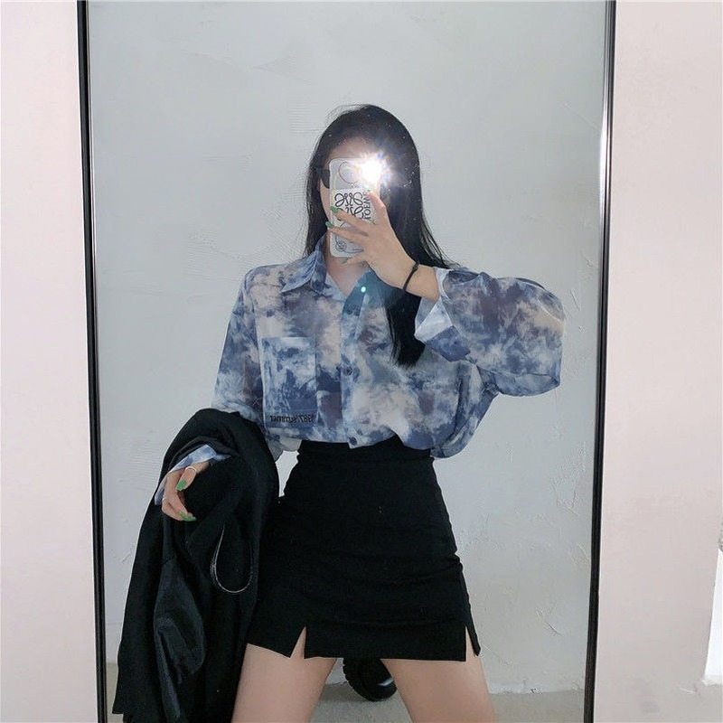 Shirts Women Fashion Tie Dye H - Summer Goth Clothing avaliação e preço