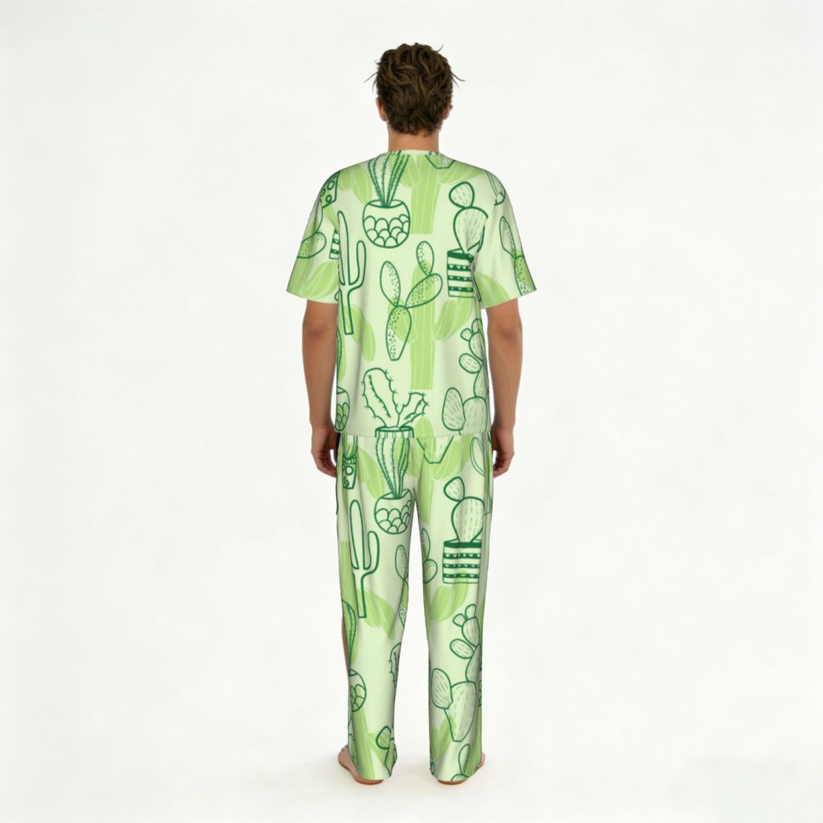 Men Pajamas Suit Short Sleeved - Summer Clothing Patterns avaliação e preço
