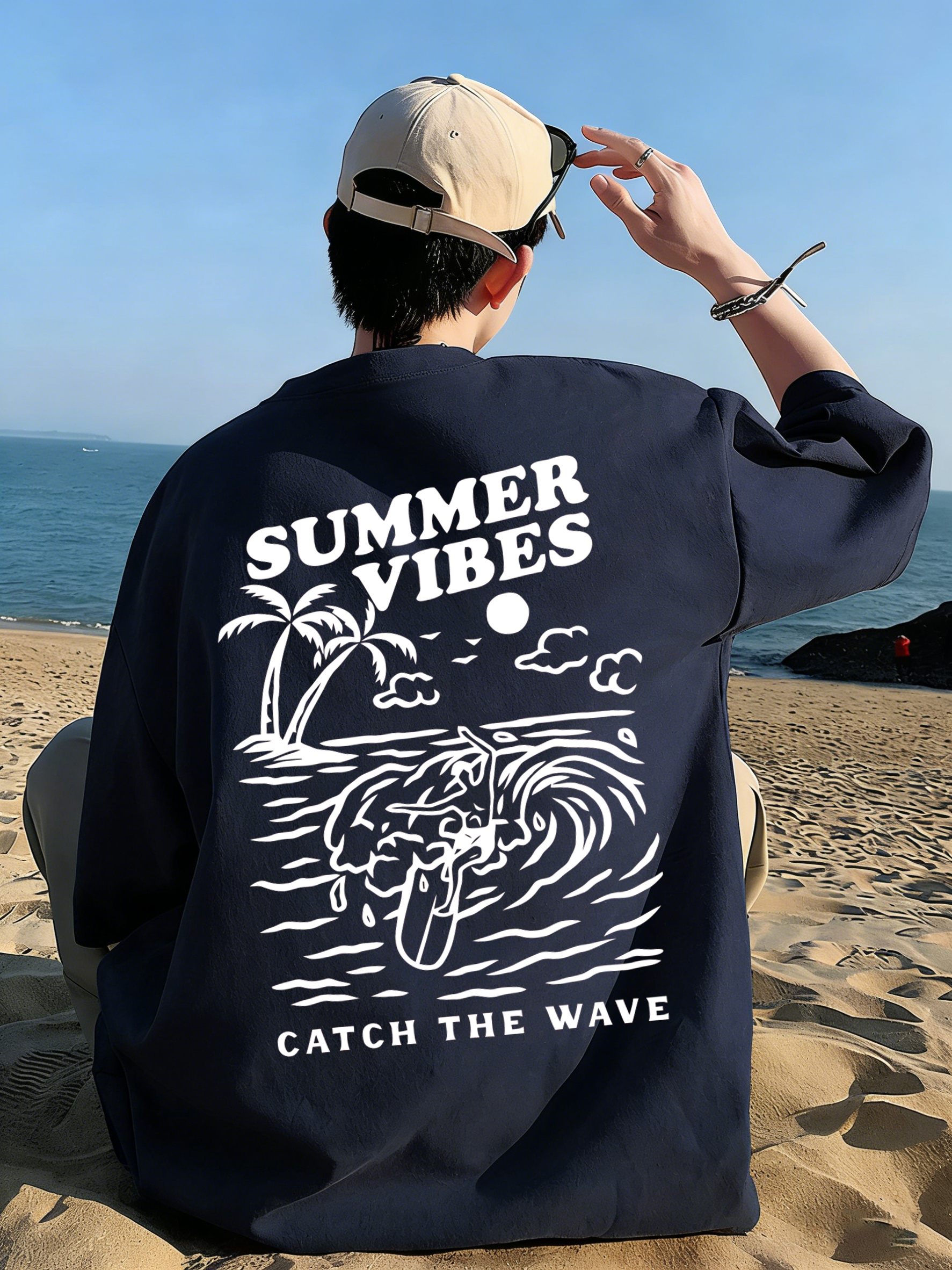 Summer Vibes Catch The Wave T- - Summer Vibes Clothing Men avaliação e preço
