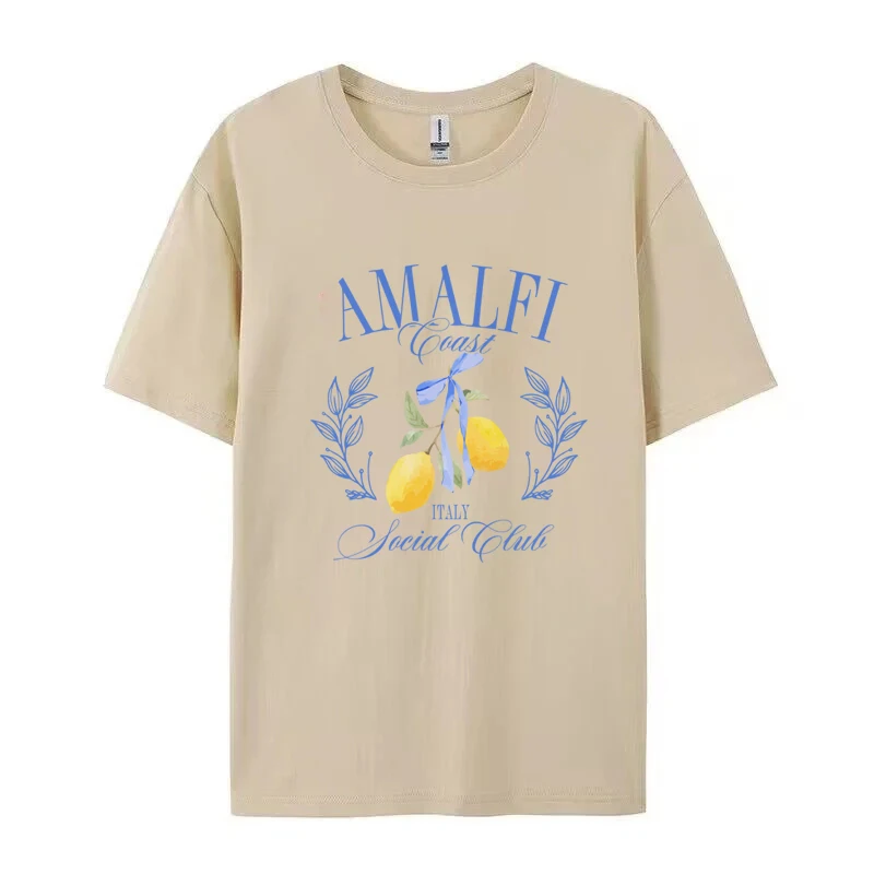 Lemon Print T-shirt Short Slee - Summer Clothing Aesthetic avaliação e preço