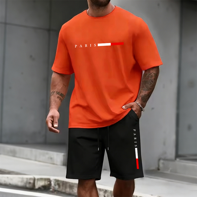 Men's Tracksuit 2 Piece  O-nec - Summer Clothing Plus Size avaliação e preço