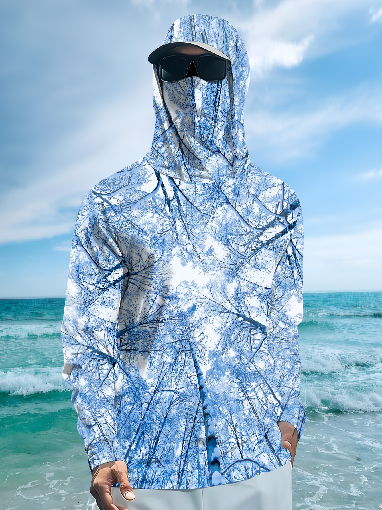 Fishing hooded sweatshirt men' - Summer Clothing Mens avaliação e preço