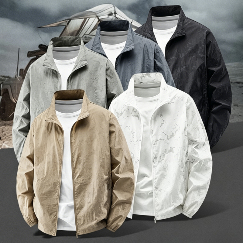 Men's Stand Collar Sun Protect - Summer Uv Clothing avaliação e preço