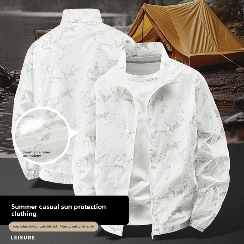 Men's Stand Collar Sun Protect - Summer Uv Clothing avaliação e preço