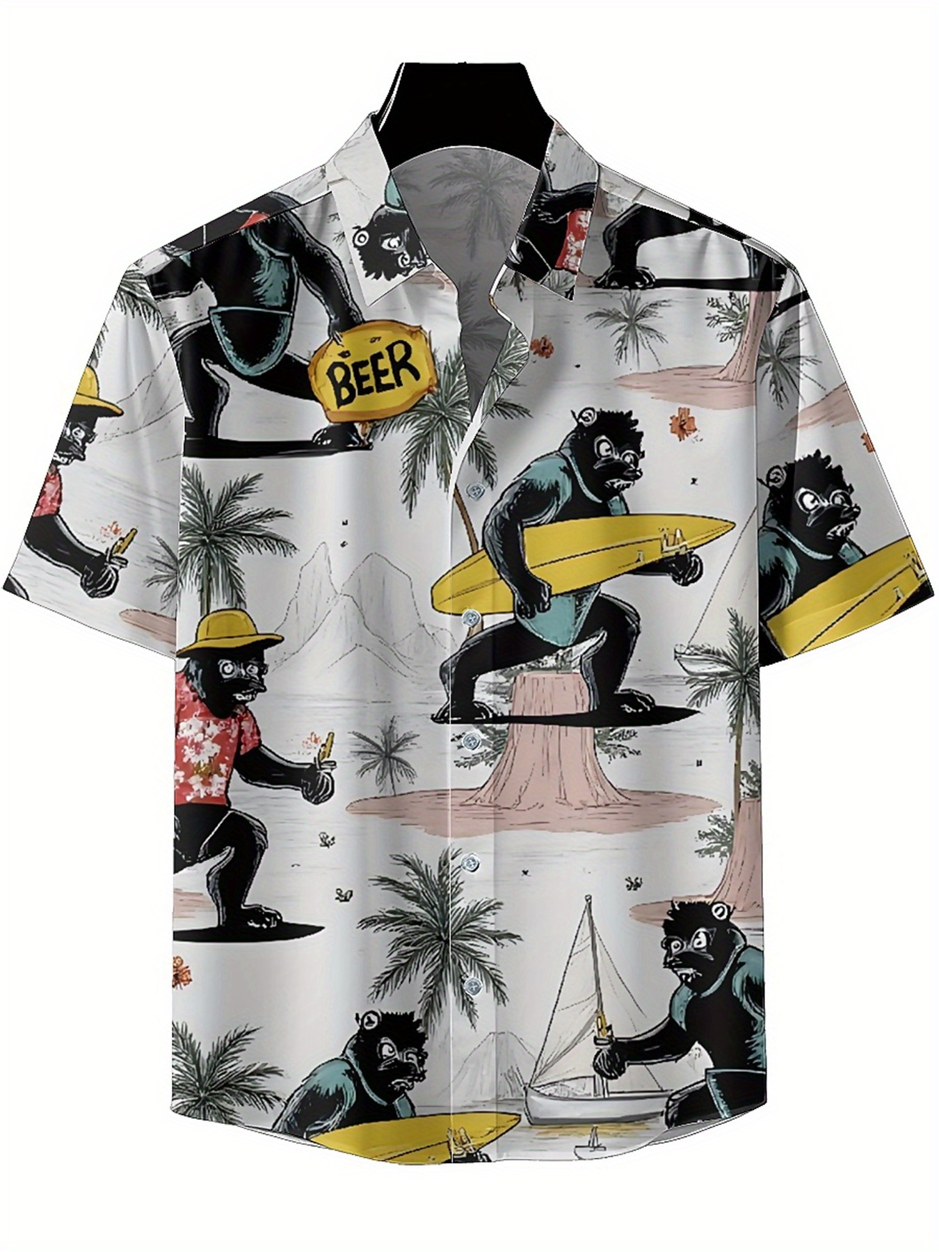 Men's Plus Size Hawaiian Shirt - Summer Clothing Patterns avaliação e preço