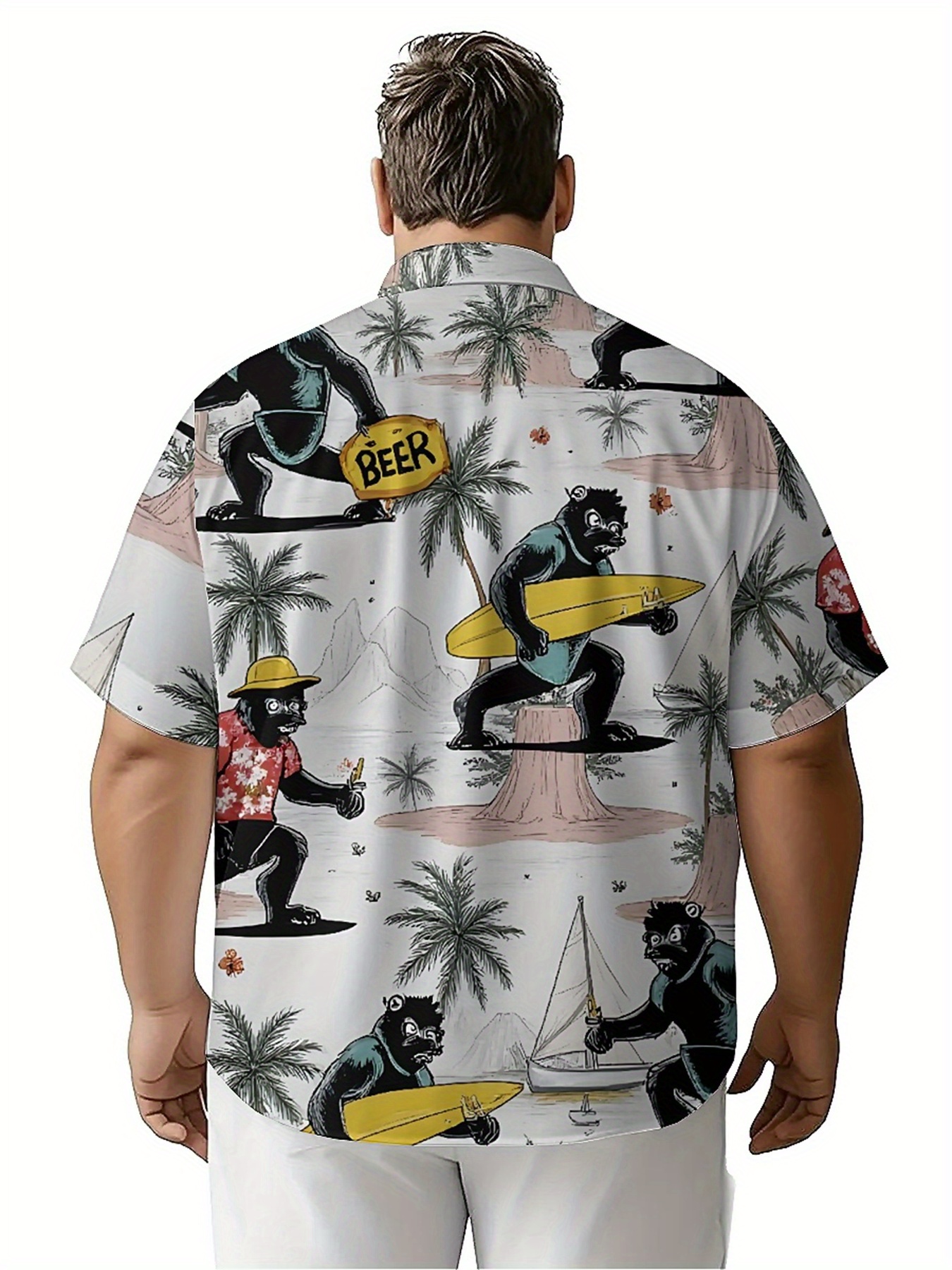 Men's Plus Size Hawaiian Shirt - Summer Clothing Patterns avaliação e preço