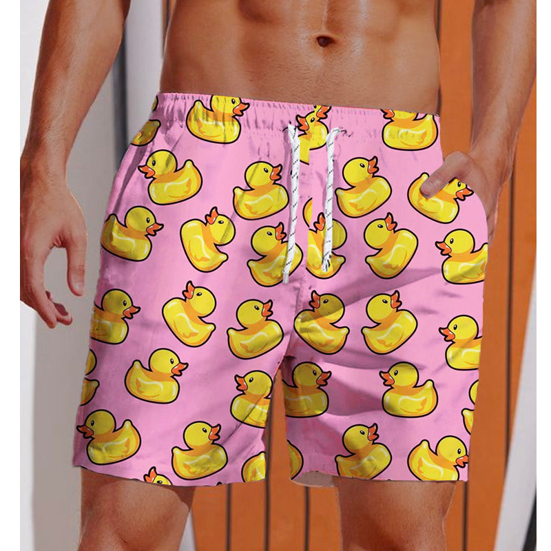 Funny Duck 3D Printed Beach Sh - Summer Duck Clothing avaliação e preço