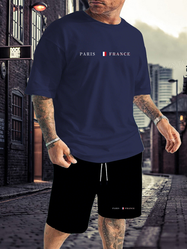Men's Tracksuit 2 Piece O-neck - Summer Clothing Plus Size avaliação e preço