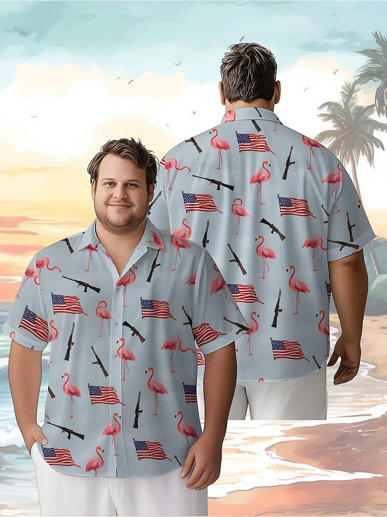 Men's Plus Size Hawaiian Shirt - Summer Clothing Plus Size avaliação e preço