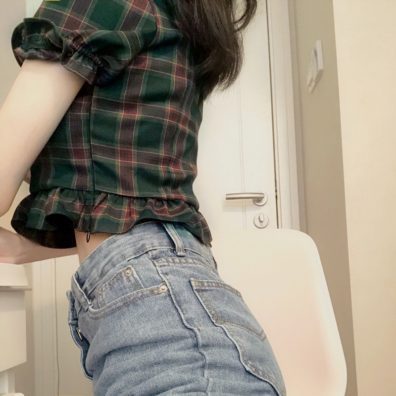 Shirts Women Plaid Retro Edibl - Summer Clothing Aesthetic avaliação e preço